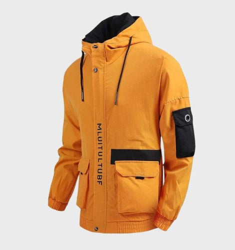 R&B - Warme, leichte Jacke mit Taschen, Kapuze und Kordelzug
