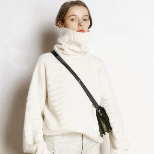 R&B | Pullover - Damen Herbst Oversized Polokragen Pullover