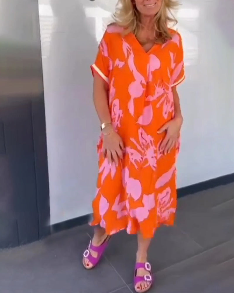 R&B | Lässiges, Lockeres Kleid mit Aufdruck