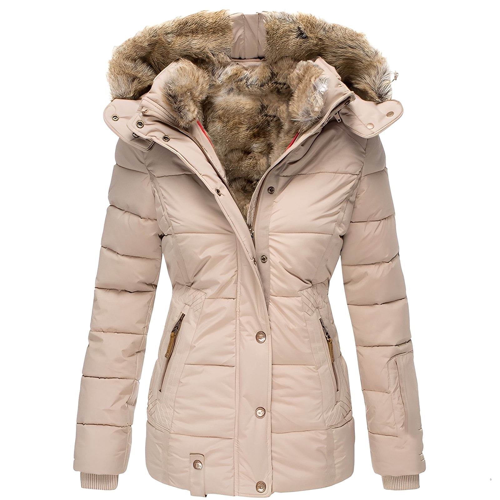 R&B | Stilvolles schlankes Jacket mit Fellkragen für Frauen