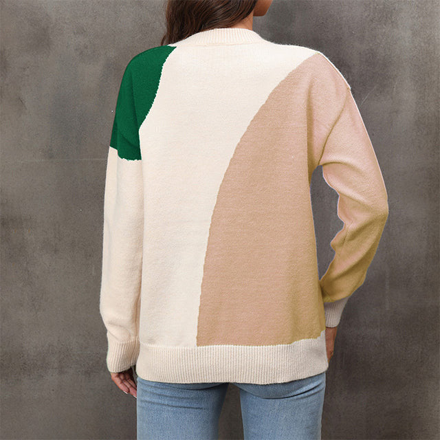 R&B | Farbblock Strickjacke Acryl Modern, Bequem