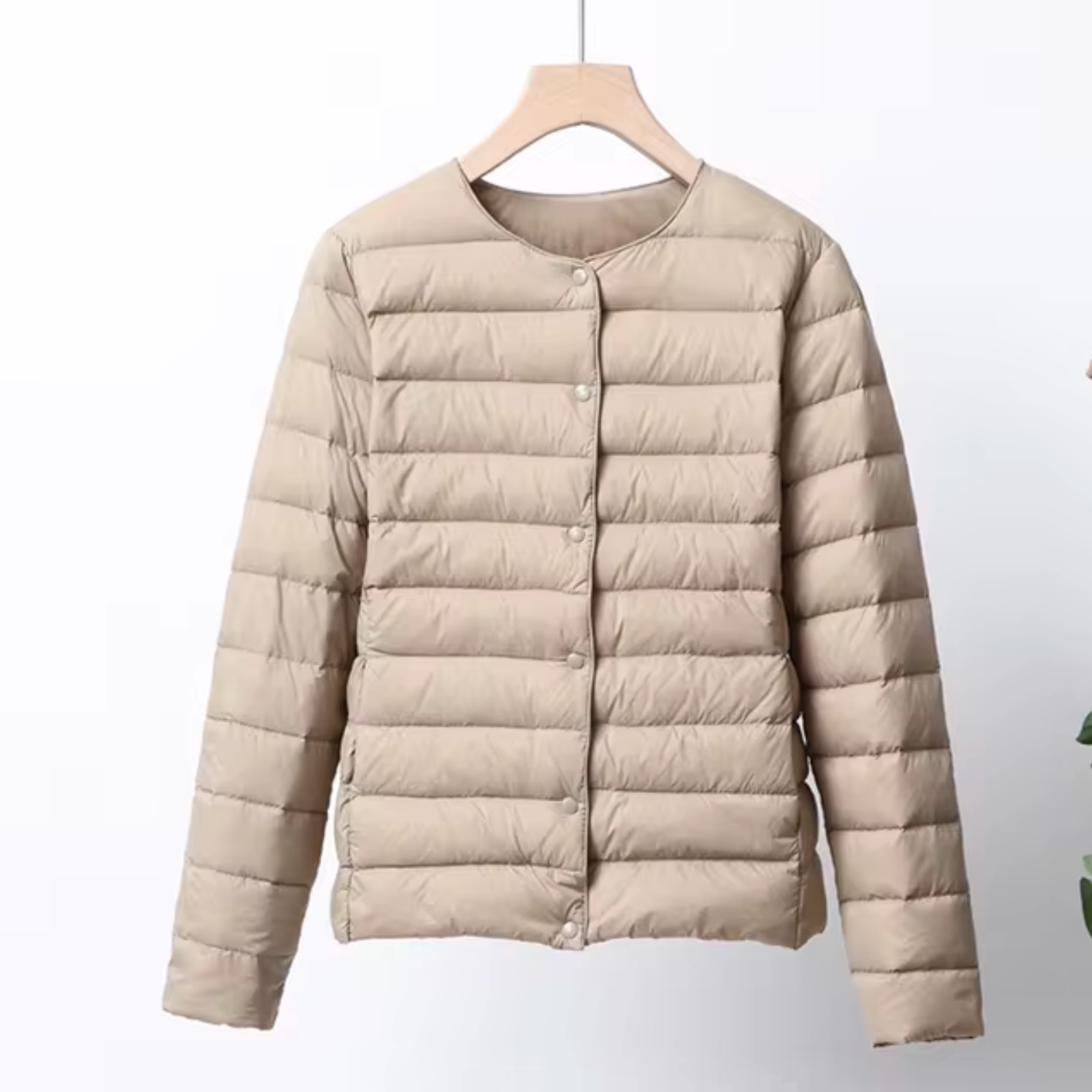 R&B | Daunenjacke Slim Fit Leicht Gewattet Kragenlos Hüftlänge