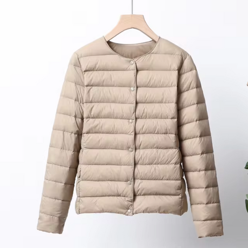 R&B | Daunenjacke Slim Fit Leicht Gewattet Kragenlos Hüftlänge