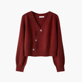 R&B | Strickjacke mit V-Ausschnitt und Schräger Knopfleiste - Moderner Cardigan für Alltag und Büro