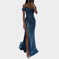R&B | Damen Lange Elegante Abendkleid mit Schlitz für Frauen