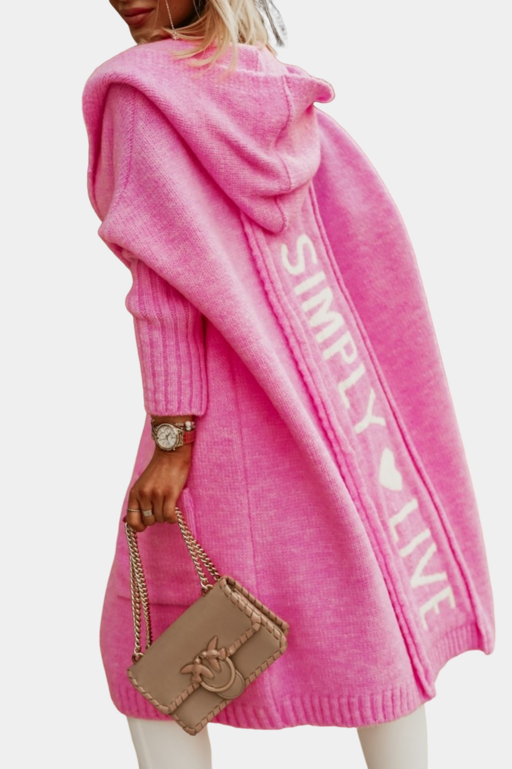 R&B | Lange, locker geöffnete Damenstrickjacke