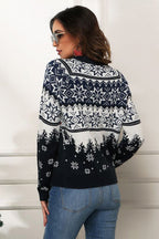 R&B | Schneeflocken- und Lkw-Druck Weihnachts-Pullover