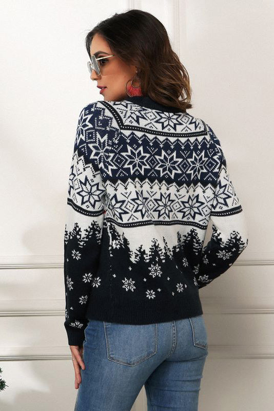 R&B | Schneeflocken- und Lkw-Druck Weihnachts-Pullover