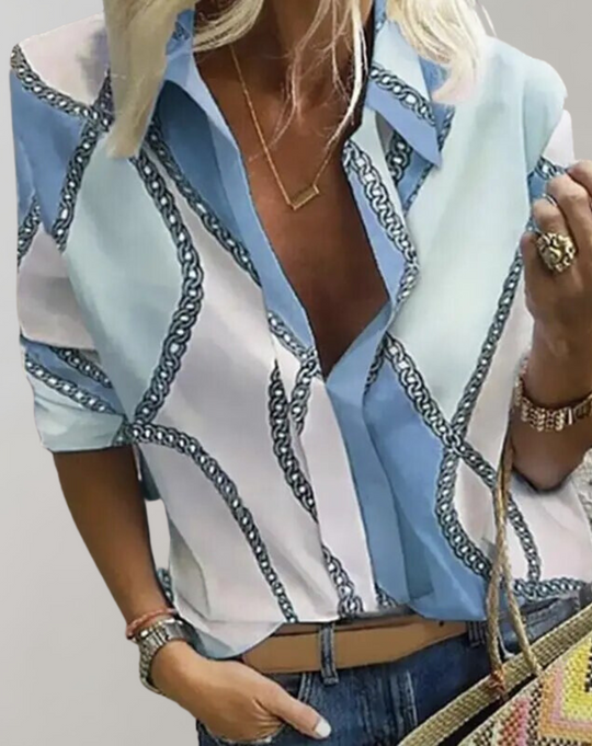 R&B | Seidenbluse mit Kettenmuster für Damen