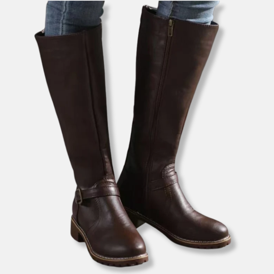 R&B | Stiefel - Lederähnliches Material - Knielanger Schaft - Doppelte Reißverschlussöffnung