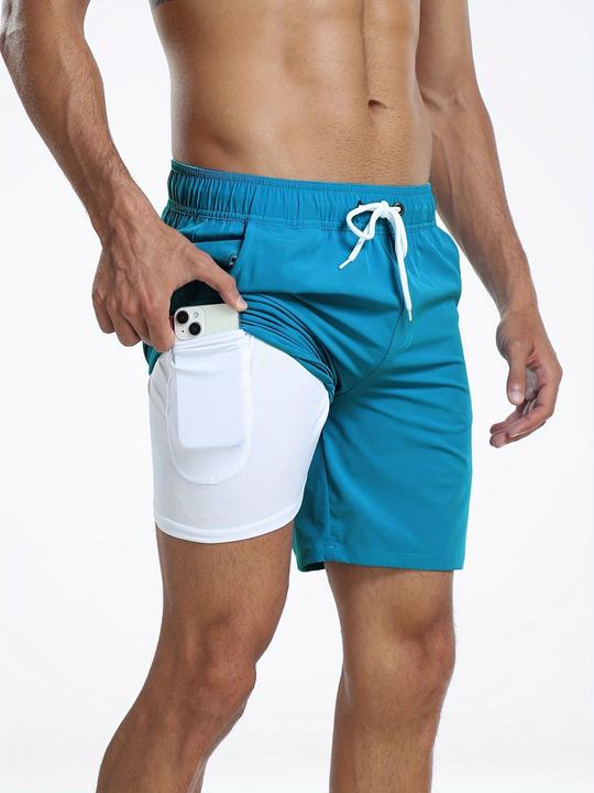 R&B | Schnell Trocknende Herren Badehose Doppelschicht Design