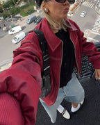 R&B | Übergroße Gesteppt Lederjacke