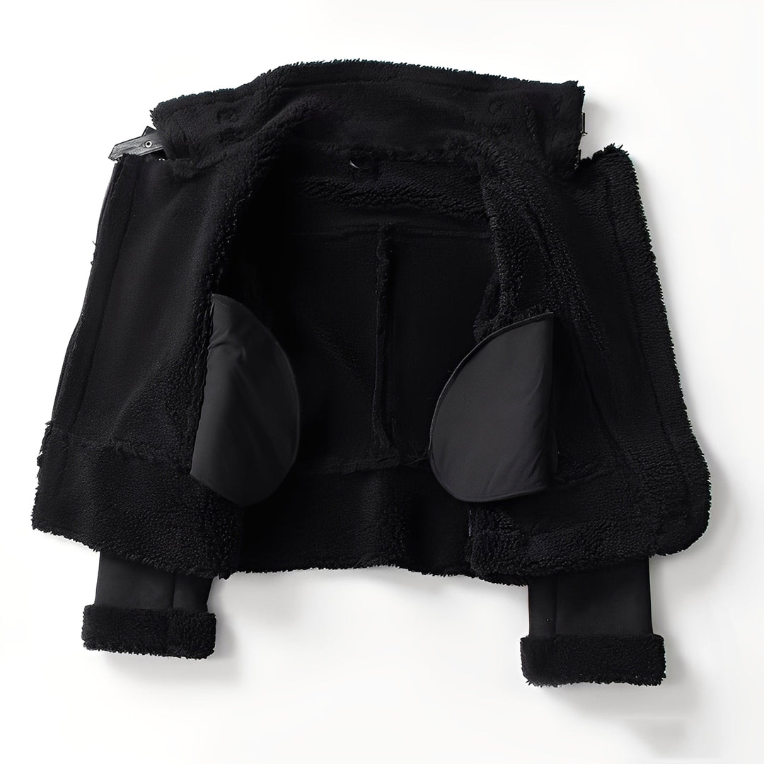 R&B | Warme Bikerjacke aus Schaffell für Frauen