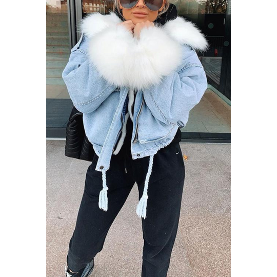 R&B | Winterjacke aus Jeans für Frauen