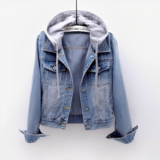 R&B | Stilvolle Jeansjacke mit abnehmbarer Kapuze für Frauen
