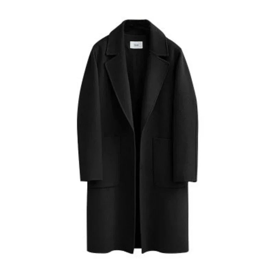R&B | Trenchcoat Wollmischung Lockere Passform Vollständig Länger Minimalistisches Design