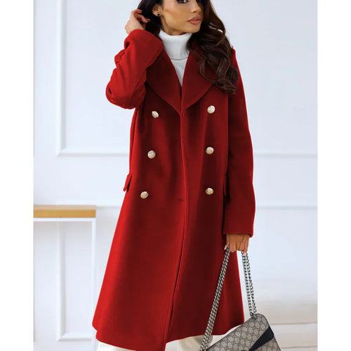 R&B | Mantel Lang Tailliert Doppelte Knopfreihe Breite Revers