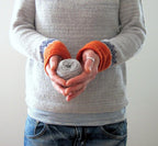 R&B | Grau Strickpullover mit Farbenfrohem Muster Wollmischung Warm und Bequem