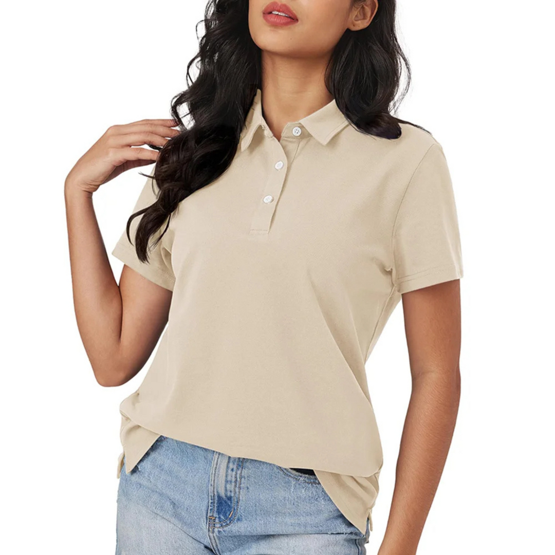 R&B | Blaue Seide Atmungsaktiv Leichtgewicht Damen Polo