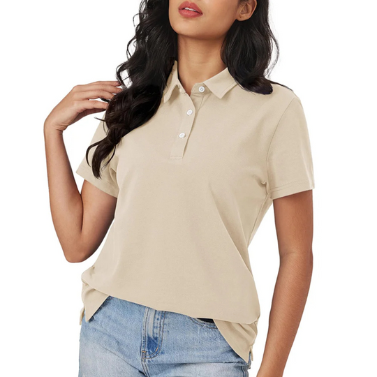 R&B | Blaue Seide Atmungsaktiv Leichtgewicht Damen Polo