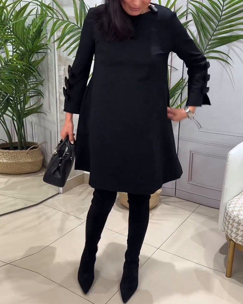 R&B | Knielanges Kleid mit Langen Ärmeln