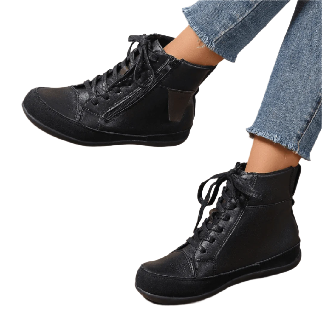 Stilvolle Stiefel bis zur Wadenmitte mit seitlichem Reißverschluss R&B