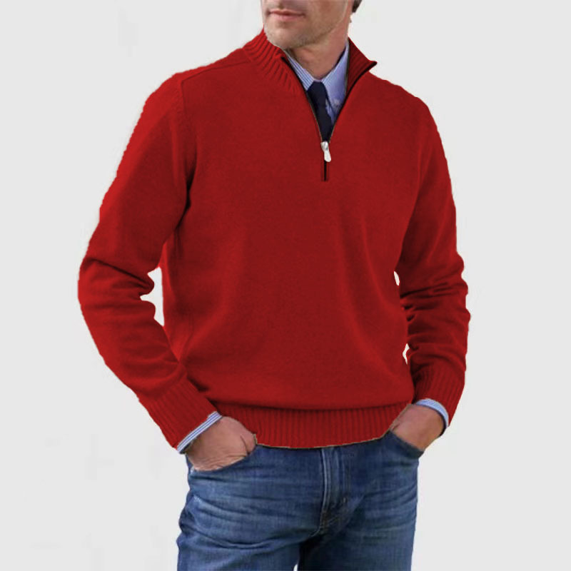 R&B | Herrenpullover Mit Halbem Reißverschluss