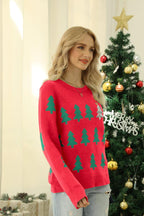 R&B | Funkelnder Pailletten Weihnachtbaum Strickpullover