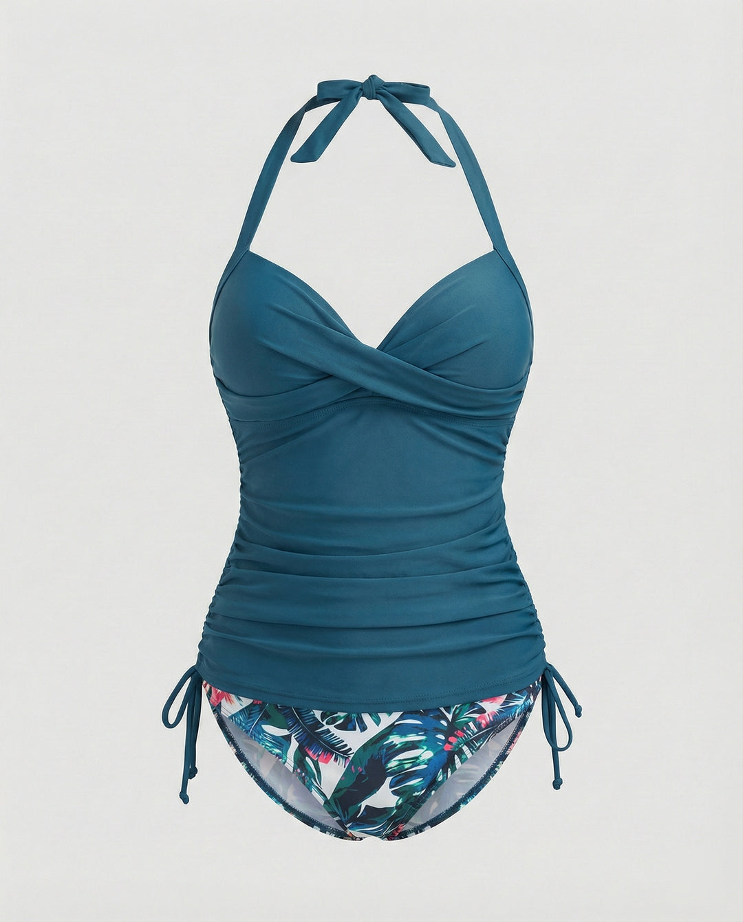 R&B | Atmungsaktiver Tankini mit V-Ausschnitt Im Leopardenmuster