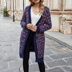R&B | Farbiger Langer Cardigan Polyester Warm, Bequem