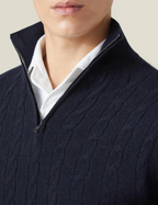 R&B | Zopfstrickpullover mit Reißverschluss - Eleganter Business & Freizeitpullover