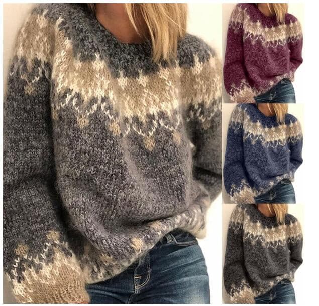 R&B | Strickpullover - Weiche Wollmischung - Nordisches Muster - Lässige Passform
