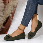 Presley | Flache Slip-on-Schuhe mit Schleife und runder Zehenpartie