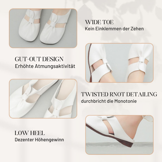 Flache Pantoletten in Lederoptik mit Ausschnitten R&B R&B