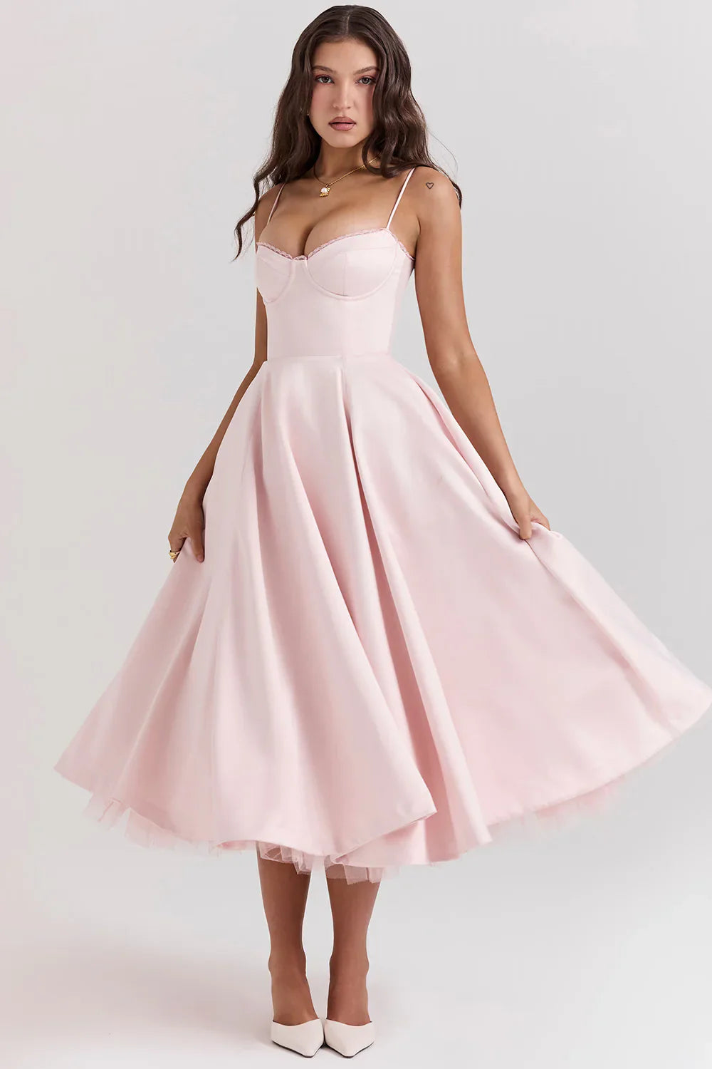 R&B | Kleid Aus Satinmaterial Für Damen
