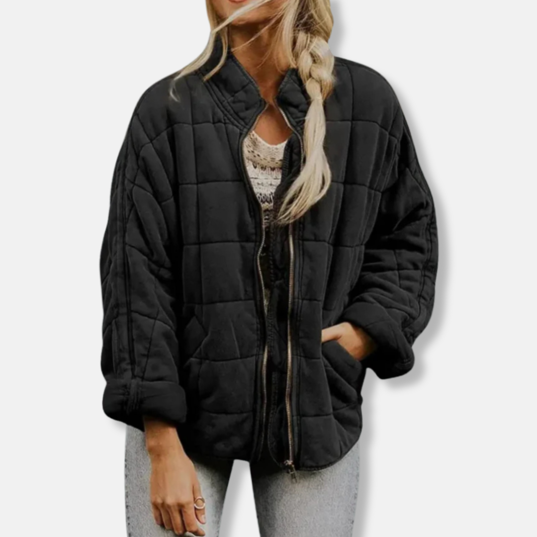 R&B | Steppjacke - Oversized Fit - Stehkragen - Lange Ärmel - Reißverschlussverschluss