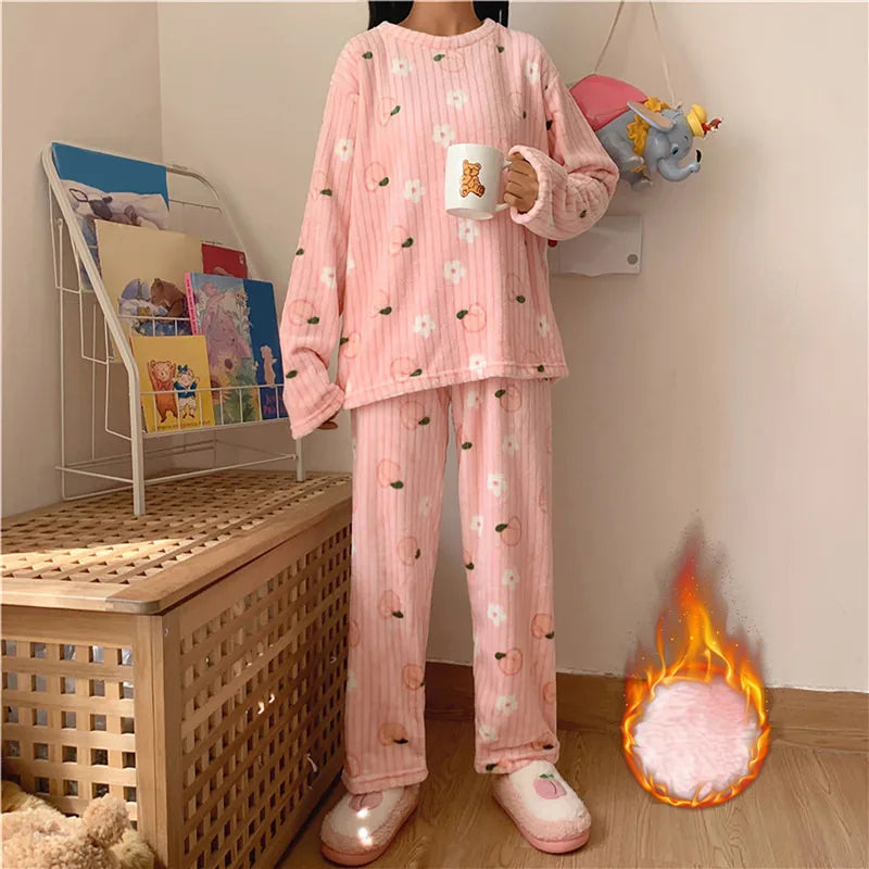 R&B | Fleece Komfort Schlafanzug - Süß, warm und bequem in 7 trendigen Varianten