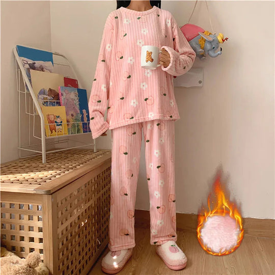 R&B | Fleece Komfort Schlafanzug - Süß, warm und bequem in 7 trendigen Varianten