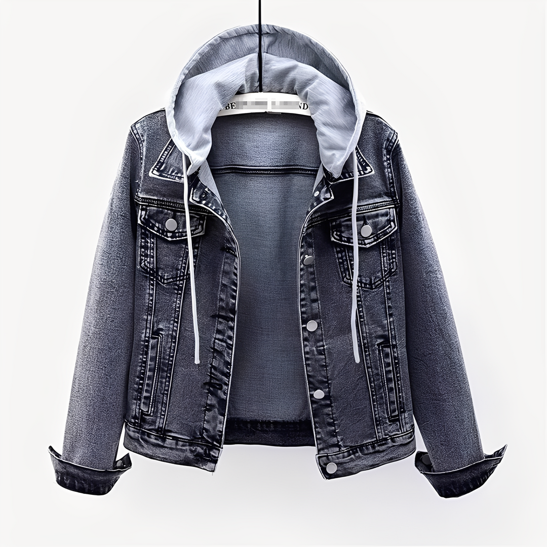 R&B | Stilvolles Jeansjacke mit Kapuze für Frauen
