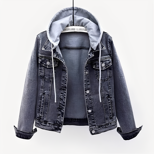 R&B | Stilvolles Jeansjacke mit Kapuze für Frauen
