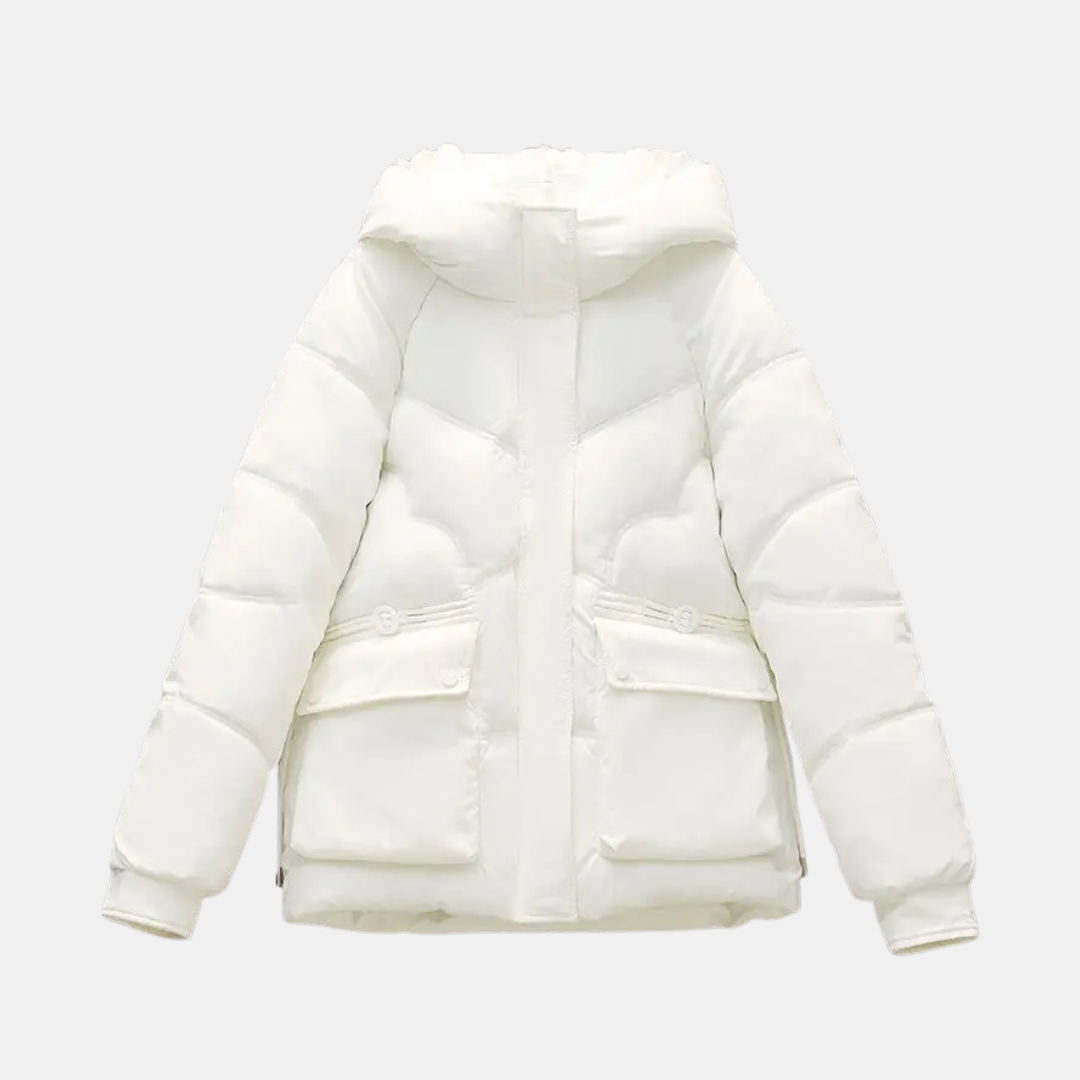R&B | Kapuzen-Puffermantel | Gequiltete Relaxed Fit Jacke