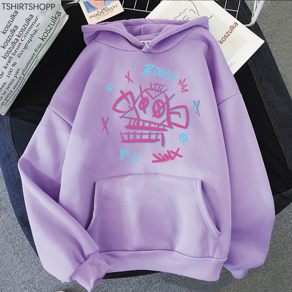 R&B | Arcane Hoodie Harajuku Stil Jinx und Ekko