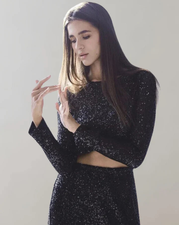 R&B – funkelndes crop-top für einen glamourösen auftritt