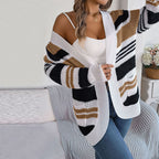 R&B | Gestreifte Strick-Strickjacke mit Modernem Look