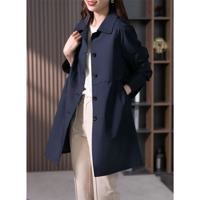 R&B | Stylischer Einreihiger Kurzer Trenchcoat für Damen