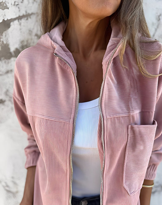 R&B | Lässige Cord-Jacke mit Kapuze für Frauen