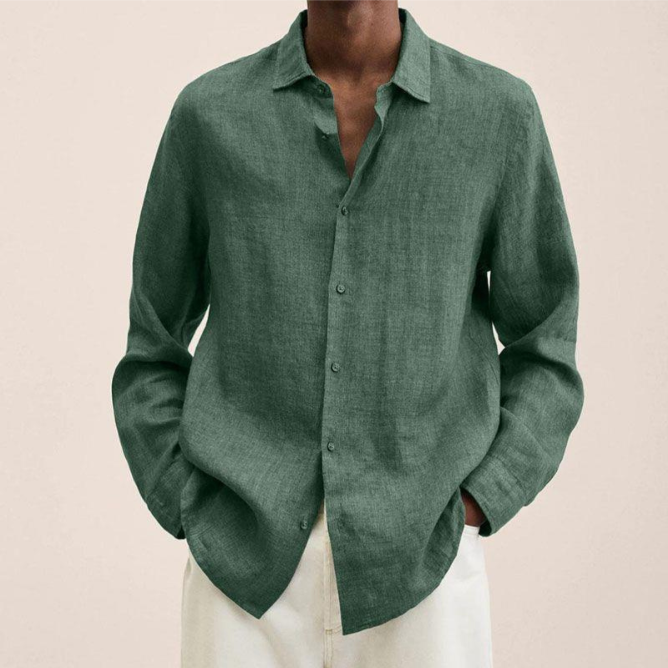 R&B | Leinenhemd für Herren Lang