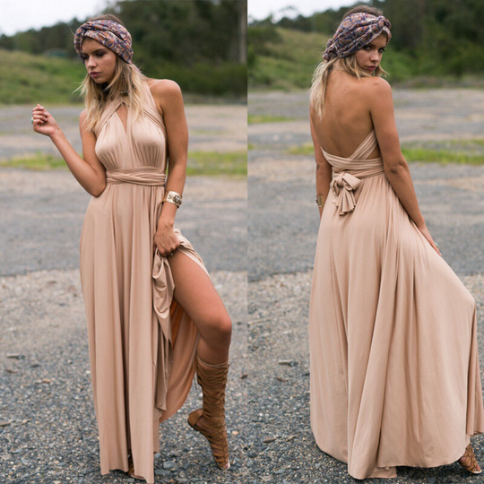 R&B | Elegante Damen Infinity Kleid Schickes Wickel Sommerkleid