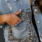 EB | Trendige Jeansjacke mit Leopardenmuster