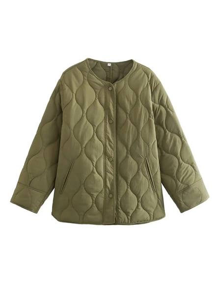 R&B | Elegante Langarm-Steppjacke mit Ein-Knopf-Verschluss Ideal für Herbst/Winter